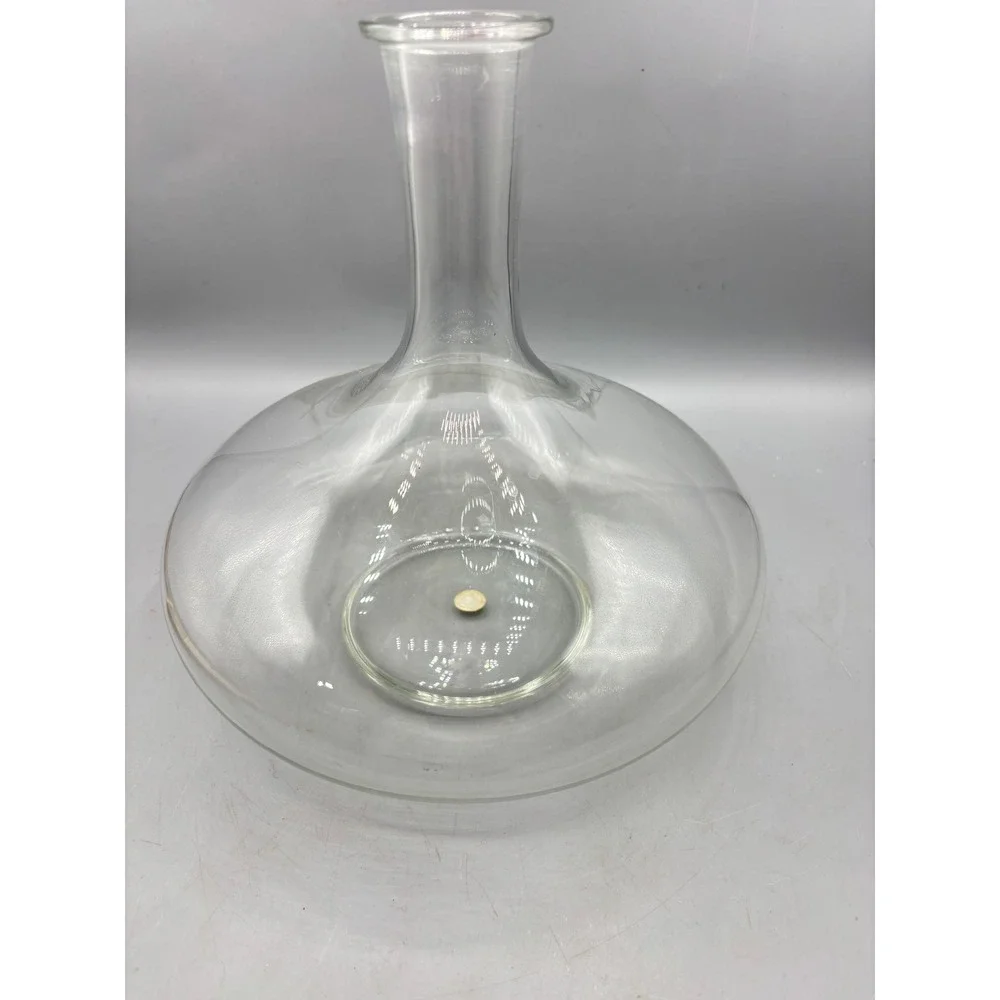 Vintage Etched Glass Ship Decanter Nautical Sailing Vessel with Ball Stopper